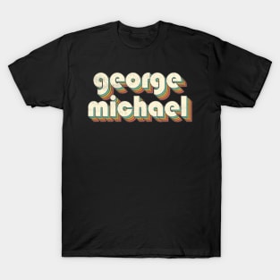 Retro Vintage Rainbow George Letters Distressed Style T-Shirt